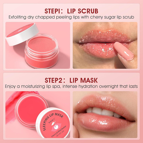 Juego De Exfoliante De Labios Y Máscara Labial, Exfoliante D