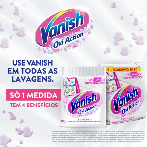 Tira Manchas Em Pó Vanish Crystal White Oxi Action 1kg