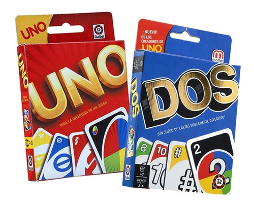 Combo Juego Cartas Uno + Cartas Dos Mattel Ruibal Mundomania