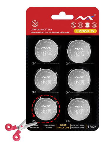 Tsrwuily Cr2450 - Bateria De Litio De 3 V, Bateria De Boton