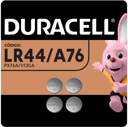 Pilha Moeda Lr44 / A76 Duracell Com 4 Unidades