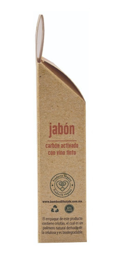 Imagen 6 de 9 de Jabon Artesanal Carbón Activado Y Vino Tinto 100 G Bam Boo!