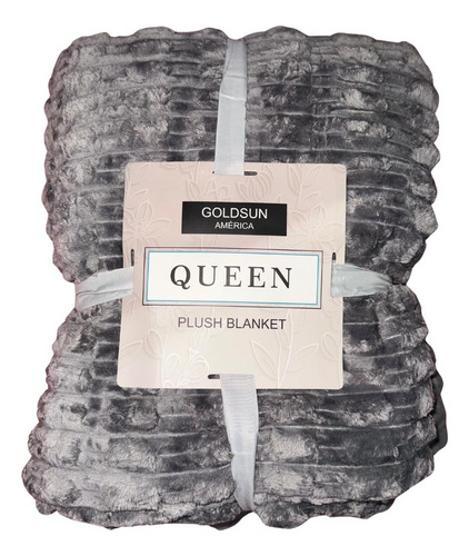 Manta Cubrecama Felpa 2 1/2 Plazas Goldsun Gris Oscuro