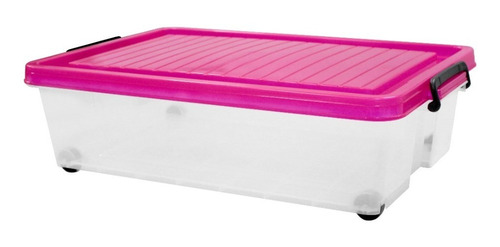 Imagen 2 de 9 de 6 Cajas Plásticas Paris Bajo Cama Con Ruedas 25 Lts