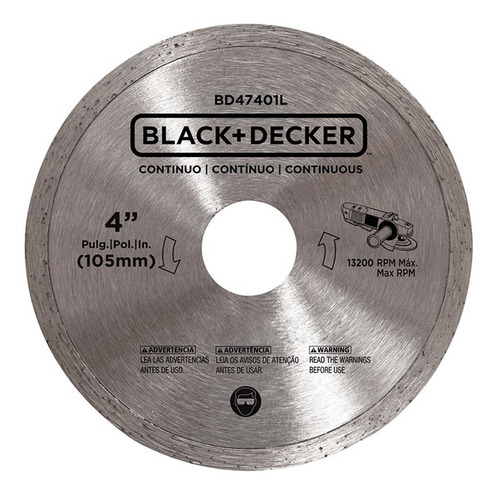 Disco Diamantado 4 Polegadas Liso Black+decker - Bd47401l-br
