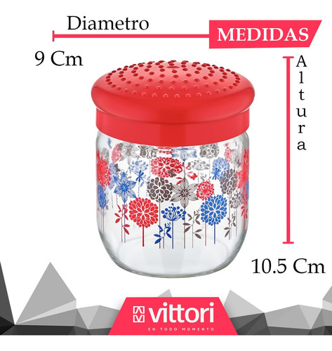 12 Frascos De Vidrio Brocal Rojo Decorado Con Tapa 425 Ml Color cristalino