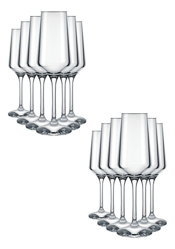12 vasos Brunello, 225 ml, cristal transparente de champán Nadir