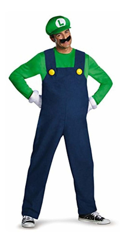 Disfraz Disfraz De Super Mario Luigi Deluxe Para Hombre Adul