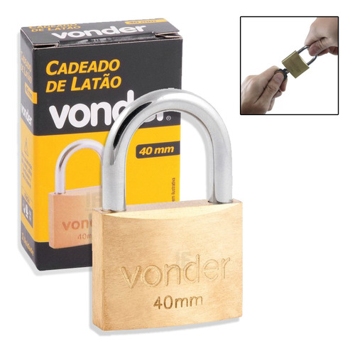 Cadeado De Porta Portão Reforçado Com  40 Mm