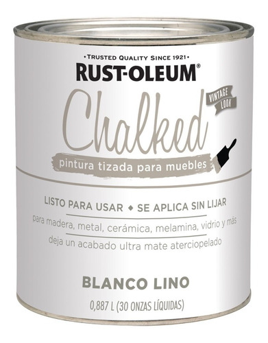 Pintura Chalk Paint Rust Oleum 09l Blanco Lino