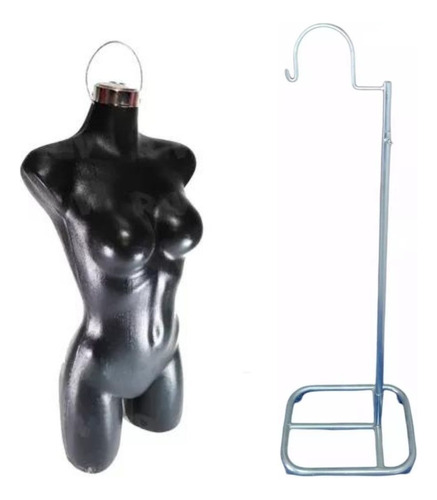 Maniqui  Exhibidor Torso Dama Mujer Plastico + Base Sencilla