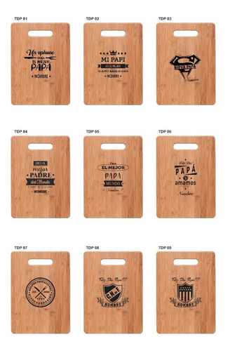Tabla Bambú Con Diseño (regalo Día Del Padre)