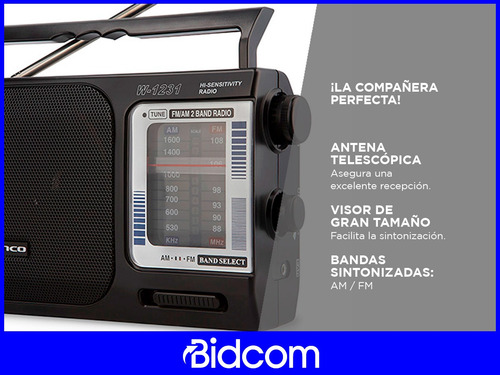 Radio Portatil Winco Am/fm W1231 Pilas Y Electrica Manija