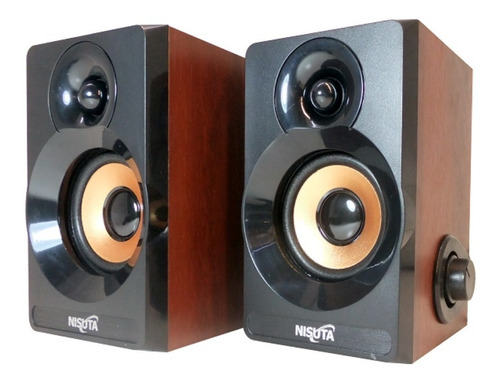 Parlantes Usb 2.0 Nisuta Madera Nspau63 Calidad Potencia 6 Watts Rms