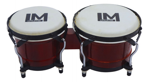 Bongos Lm Drums Bd-105r - Madera Cuero 6.5 Y 7.5  Vino