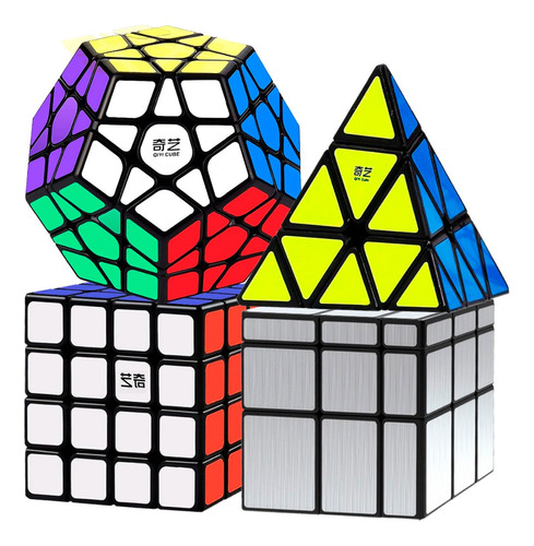 Pack Cubos Megaminx, Pyraminx, Mirror Y 4x4x4 Qiyi Original