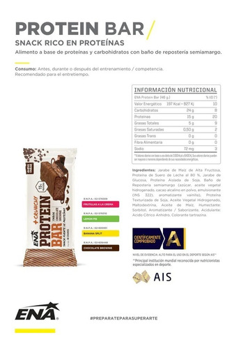 Barras Proteicas Protein Bar Caja 16 Unidades Ena Sport