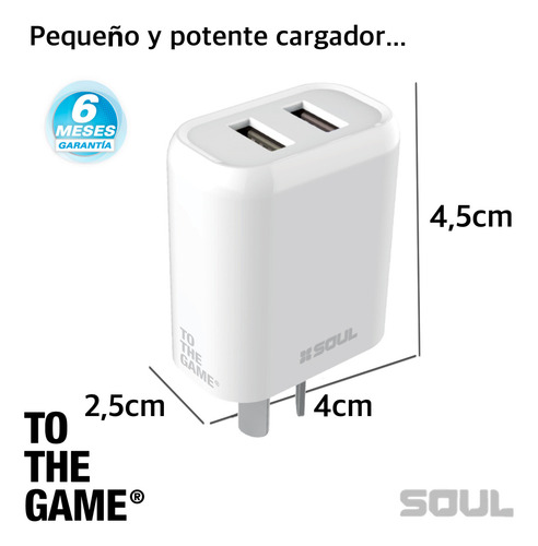 Cargador Original Soul Compatible Con iPhone 6 7 8 Xs 11 12
