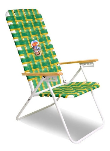 Reposera Alta Solcito Silla Playera Acero 7/8 5 Posiciones Color Verde