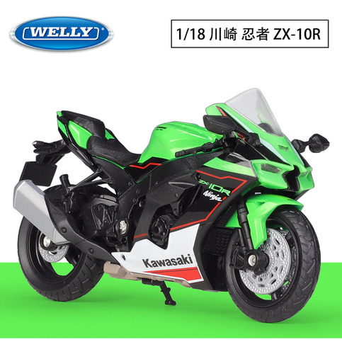 Welly Willy 1:18 Kawasaki Ninja 2021 Ninja Zx10-r Modelo De