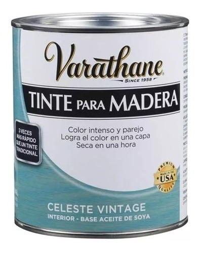 Tinte Para Madera Varathane Celeste Vintage 0.946 Lt