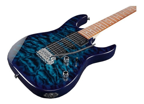 Imagen 4 de 4 de Guitarra eléctrica Ibanez RG GIO GRX70QA de álamo transparent blue burst con diapasón de amaranto