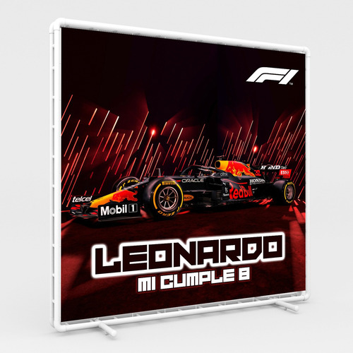 Lona 1 X 1 Metros Personalizada Fiesta Cumpleaños Personajes Formula 1 Red Bull