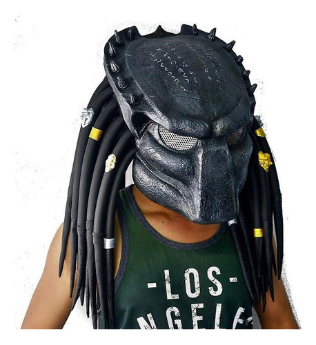 Depredador Casco Halloween Cosplay Disfraz Prop Látex Diseño N/a Color Negro