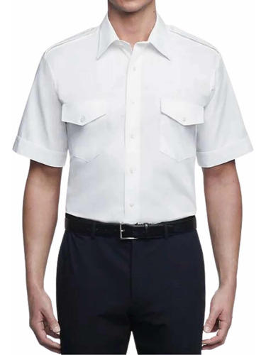 Camisa Para Piloto Aviador Logo Aeromexico Manga Corta