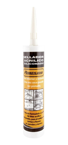 Sellador Acrilico Pintable Siliconado 300ml Pennsylvania Eli