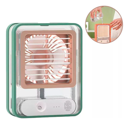 Mini Ventilador Climatizador Névoa Agua Oscilante Portátil