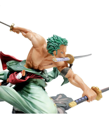 Boneco Action Figure Roronoa Zoro One Piece Com Espadas