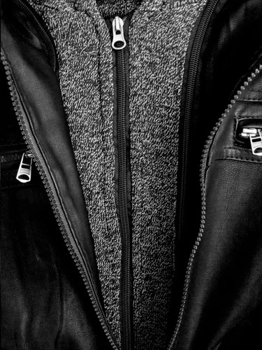 Jaqueta De Couro Masculina Slim - Capuz Pronta Entrega