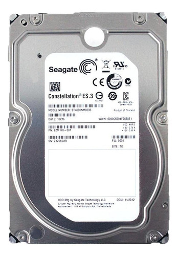 Disco rígido interno Seagate Constellation ES.3 ST4000NM0033 4TB