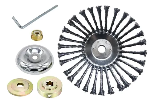 2 Cepillos Desbrozadora De Alambre De Acero - Diámetro 150 Mm, Orificio 5 Mm - Para Eliminar Malas Hierbas Y Musgo En Jardines