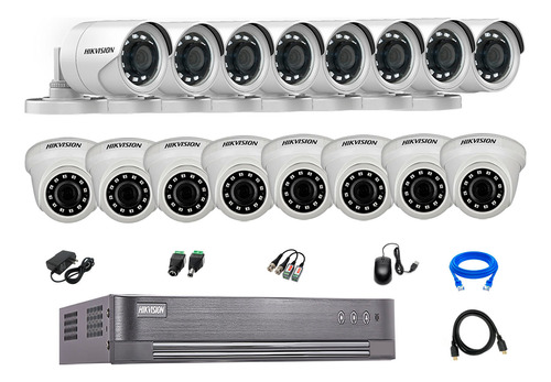 Cámaras Seguridad Kit 16 Full Hd 1080p Cable Hdmi Vigilancia