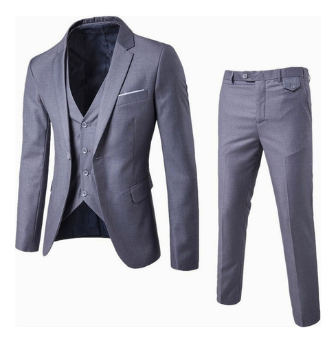 Blazer De Boda De Fiesta Slim-fit De Tres Piezas Para Hombre