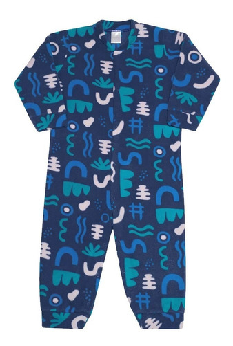 Pijama Macacão Infantil Soft Dedeka Zíper Inverno Menino