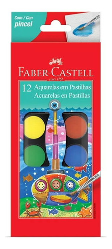 Acuarelas Faber Castell X 12 Colores Estuche Rígido Y Pincel