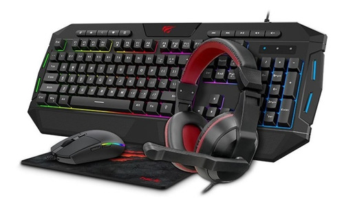 Combo Gamer 4 En 1 Teclado Mouse Auriculares Y Pad