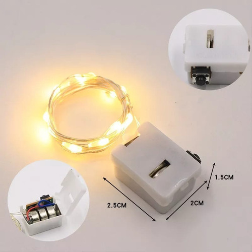 Imagen 3 de 9 de Guirnalda Luz Led Alambre De Cobre Luz Intermitente 2m X10ud