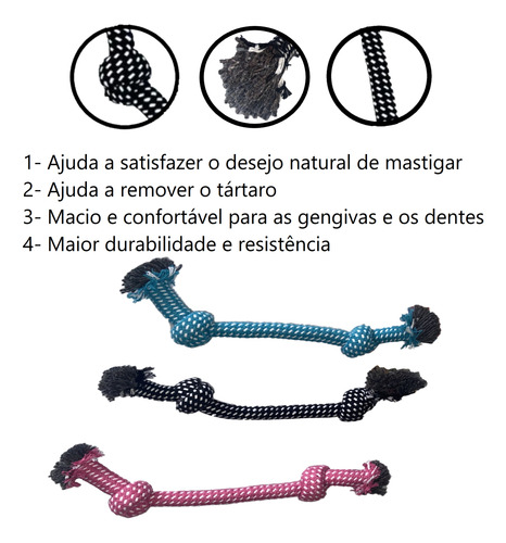 Brinquedo Mordedor Corda Forte Trançada + Casa N3 Vermelho