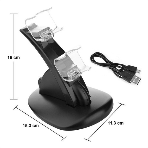 Imagen 3 de 5 de Base Doble Cargador Usb Para Controles De Ps4 / Slim / Pro