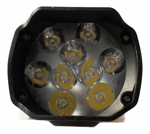 Faro Caminero Moto Autos Cuadrados 9 Led