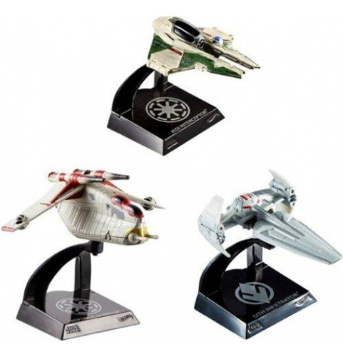 Set 3 Figuras Coleccionables Star Wars Starships Hot Wheels