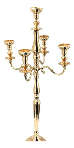 Porta Vela Dorado 5 Velas Alto 90 Cm Candelabros Decoración