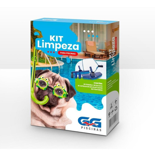 Imagem 1 de 3 de Kit Limpeza De Piscina - Escova Aspirador Peneira Adaptador