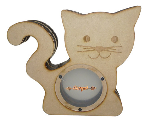 Alcancia Gato Con Grabado Personalizado Mdf