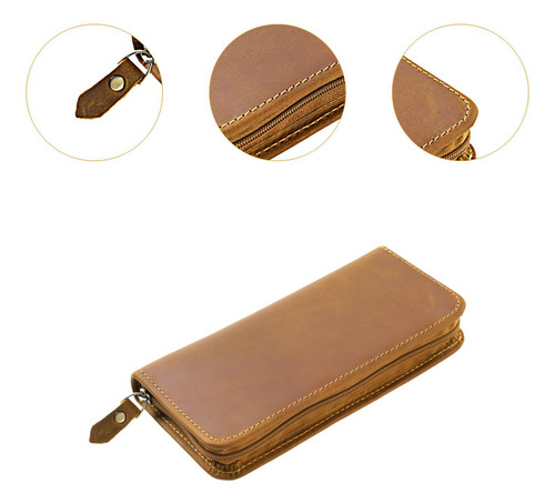 Crazy Horse Estuche Para Lápices Estuche Para Marrón