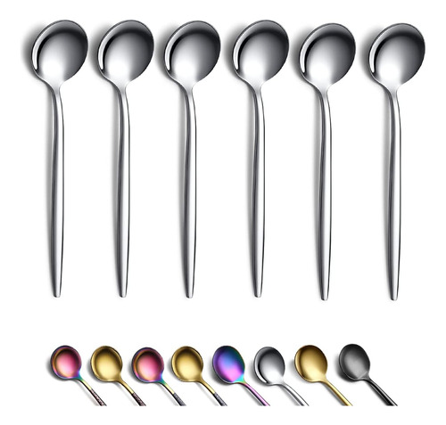 Juego De 6 Cucharas De Cafe, Acero Inoxidable Kyraton 5.1...